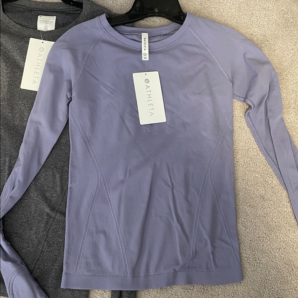 Athleta Lavender Long Sleeve Performance Top
